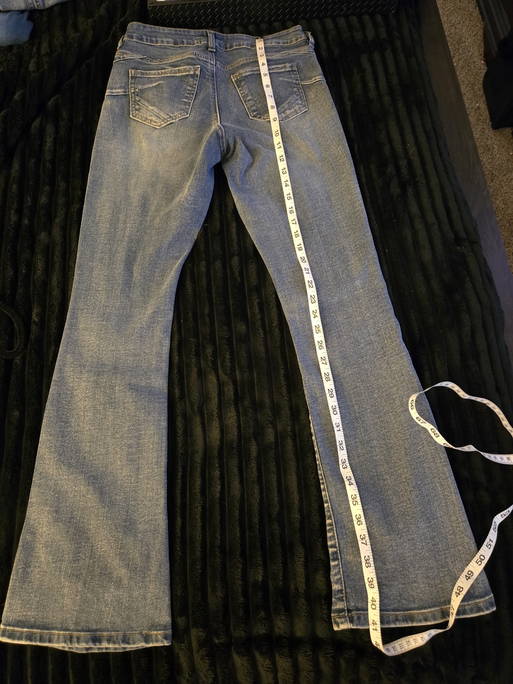 RISE Low Rise Flared Bell Bottom Denim Jeans Medium Wash Juniors Size 7 NWOT - Picture 9 of 11